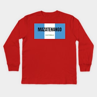 Mazatenango City in Guatemala Flag Colors Kids Long Sleeve T-Shirt